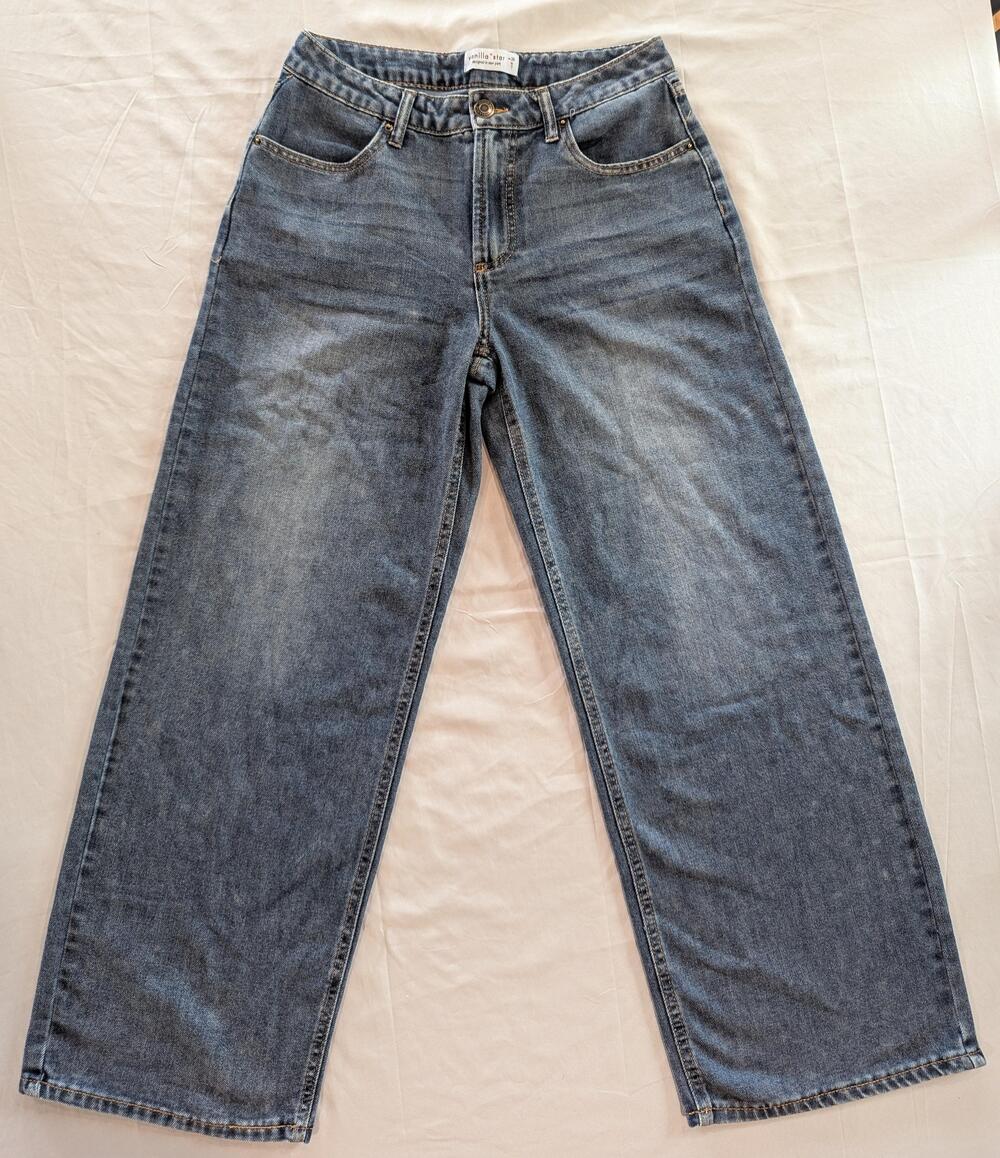 Vanilla Star Jeans Juniors 7 Blue Med Wash High Rise Wide Leg Denim V24295-9